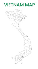 High detailed map of Vietnam. Outline map of Vietnam. Asia