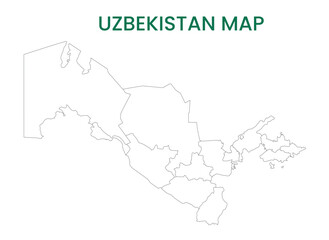 Obraz premium High detailed map of Uzbekistan. Outline map of Uzbekistan. Asia