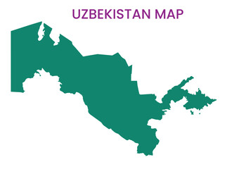 High detailed map of Uzbekistan. Outline map of Uzbekistan. Asia