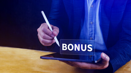 Bonus concept, suggests additional reward or incentive provided to individuals based on their...