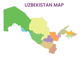 High detailed map of Uzbekistan. Outline map of Uzbekistan. Asia