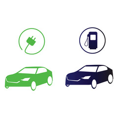 Vector illustration of electric car concept on a white background