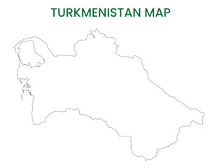 High detailed map of Turkmenistan. Outline map of Turkmenistan. Asia