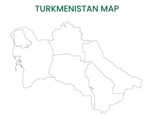 High detailed map of Turkmenistan. Outline map of Turkmenistan. Asia