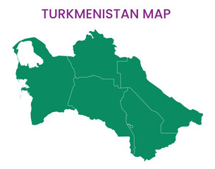 High detailed map of Turkmenistan. Outline map of Turkmenistan. Asia