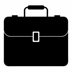 Black Briefcase Silhouette Vector Illustration