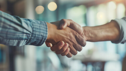 Trust handshake and business people