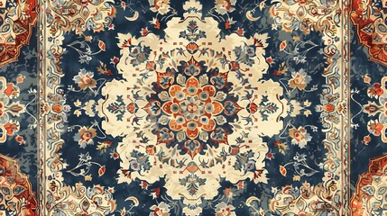 persian rugs seamless pattern wallpaper