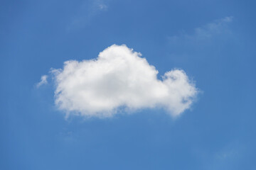 A fluffy white cloud against a blue sky.