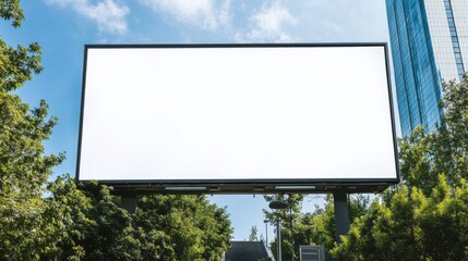 Fototapeta premium Blank Billboard in Urban Setting - Modern Advertising Display