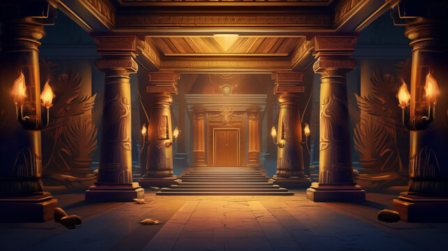 Ancient Greek Golden Palace Room