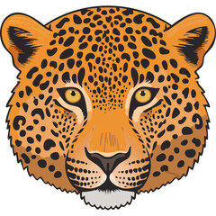  Leopard vector illustration. Image of wild cat from savannah portrait in realistic style