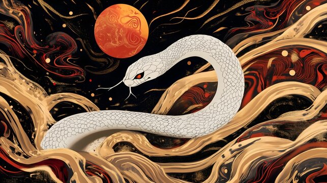 Chinese New Year.lunar new year,year of the snake.&nbsp;symbolizes the Lunar New Year of China.