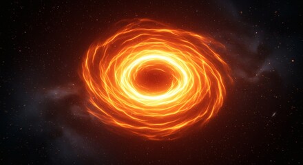 Fototapeta premium Fiery Cosmic Vortex Abstract Nebula Swirl in Space Orange Energy Ring