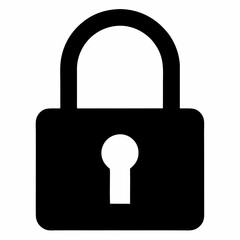 Black Padlock Silhouette Vector Illustration