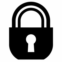 Black Padlock Silhouette Vector Illustration