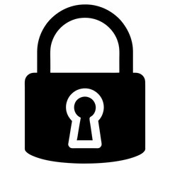 Black Padlock Silhouette Vector Illustration