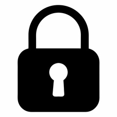 Black Padlock Silhouette Vector Illustration