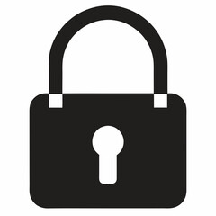 Black Padlock Silhouette Vector Illustration