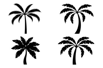 Elegant Palm Tree Vector Silhouettes