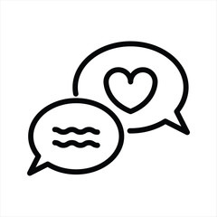 Love Text Simple Line Icon