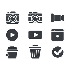 Set of popular logo icons. Modern flat icon.