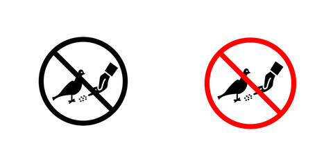 Do not feed birds signs. vector signs set