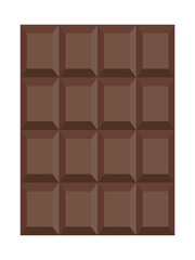 Chocolate bar icon. Tasty sweet food flat illustration of chocolate bar vector icon for web design. Probiotics milky dark chocolate, human body health composition with isolated on white background.