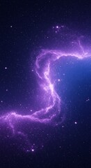 Cosmic Nebula Purple and Blue Galactic Cloudscape with Stars