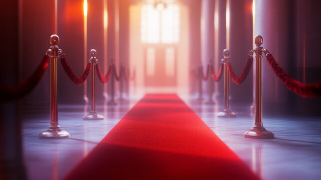 Magnificent Red Carpet Entranceway: Luxurious Celebration
