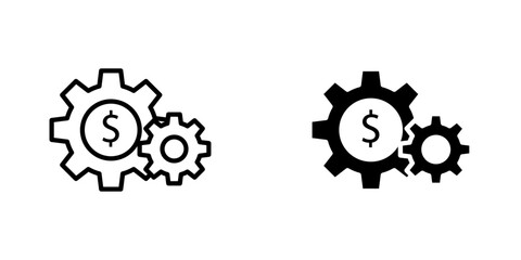 Money processes icons. black and white vector set.