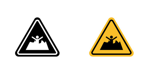 Mud warning signs. vector signs set