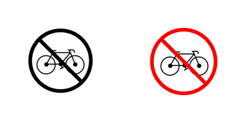 No bicycle signs. vector signs set