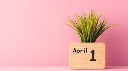 April 1st Minimalist Calendar with a Touch of Spring