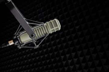 Background with professional microphone