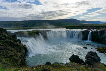 Godafoss in iceland in summer