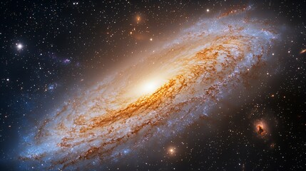 Cosmic Spiral Galaxy: A Celestial Tapestry of Light and Color