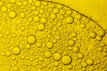 Close-up of yellow bubble texture,Abstract background of soap bubbles on yellow background