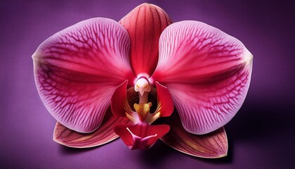 red orchid on a dark violet heritage close up