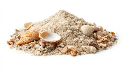 Obraz premium Seashells and Sand: A Coastal Still Life