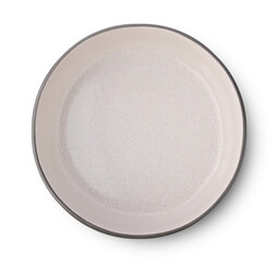 cream bowl isolated on white background top view