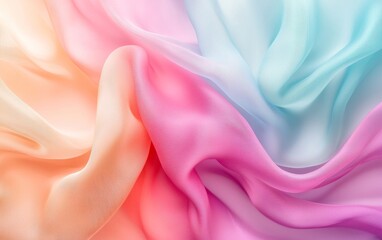 Fototapeta premium Pastel Ombre Silk Fabric Draped Softly Elegant Texture Background