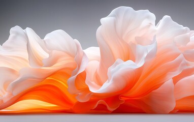 Obraz premium Abstract Orange and White Flowing Fabric Texture Background Soft Elegant Artistic Design