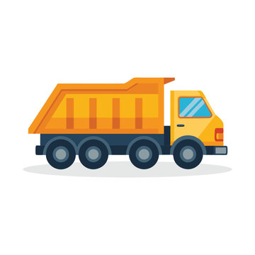 recommend clip art: Dump truck vehicle isolated flat vector illustration on white background