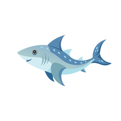 Obraz premium Ghost Shark under water animal isolated flat vector illustration on white background.