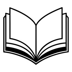 Elegant Open Book Outline Vector Graphic
