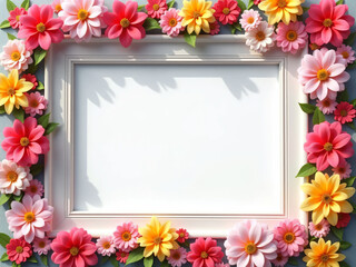 花に囲まれた額縁