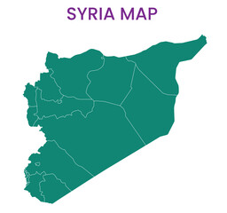 Obraz premium High detailed map of Syria. Outline map of Syria. Asia