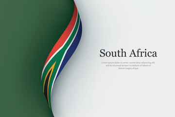 South Africa flag on Waving ribbon © magr80