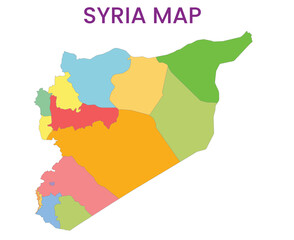 High detailed map of Syria. Outline map of Syria. Asia